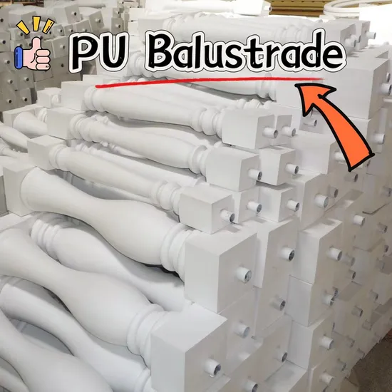 Auuan High Density Beautiful Decorative PU Polyurethane Plastic Balustrades and Handrails 