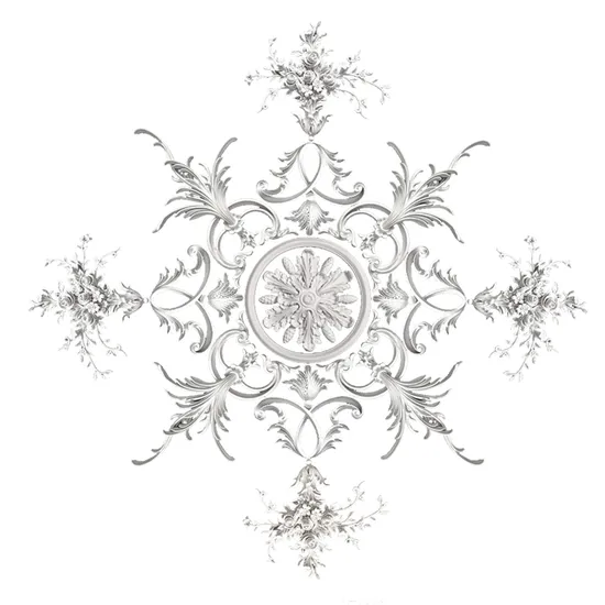 Auuan Decorative Factory Waterproof Plaster PU Ceiling Rose Tiles 