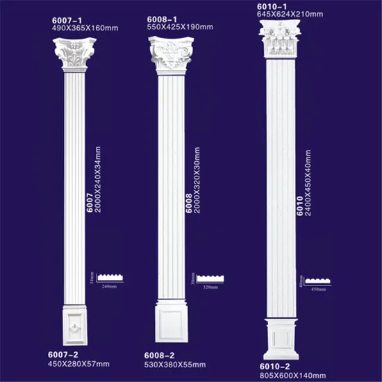 Polyurethane Roman Pillars Column Molds with Matt / Glossy Surface Finished 
