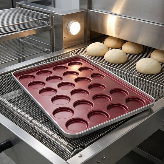 Custom Aluminized Steel Hamburger Bun Mold with PTFE Coating 