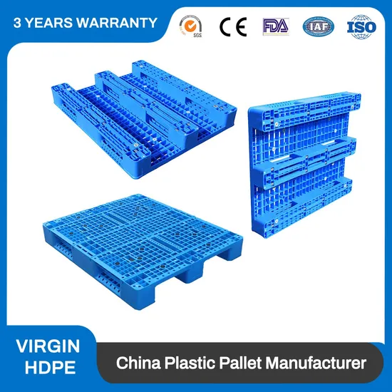 Customized Size 1200*1000/1100*1100 HDPE Euro Single Face Heavy Duty Industrial Big Steel Reinforced Four Way Entry Plastic Pallet with Steel 