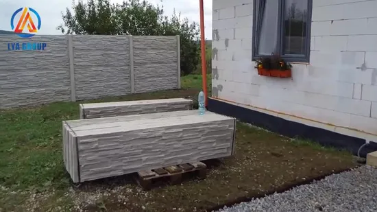 Decoration Concrete Retaining Wall Stone Garden Products Foundation Plastic Fence Mold with Culture Stone Pattern 