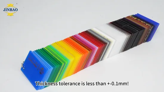 Jinbao 50 10mm 18mm 6mm 12mm Frosted Extruded Gold 3mm Black Mirror PMMA Transparent Customized Plastic Glass Board Plexiglass Colored Clear Cast Acrylic Sheet 