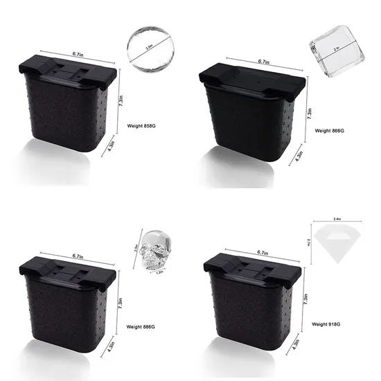 8cubes Silicone Crystal Clear Ice Ball Maker 