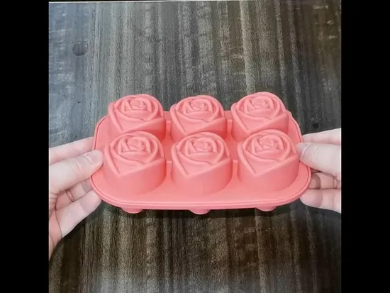 Rose Flower Silicone Ice Mold with Lid, Custom Ice Cube Making Tray
